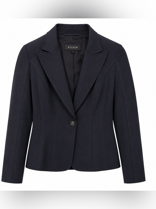 Escada Jackets & Blazers - Escada Black Stretch Blazer Jacket Women’s 1 Button Career Office Germany 40